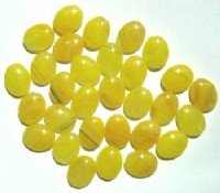 30 12x9mm Flat Oval Yellow Marble